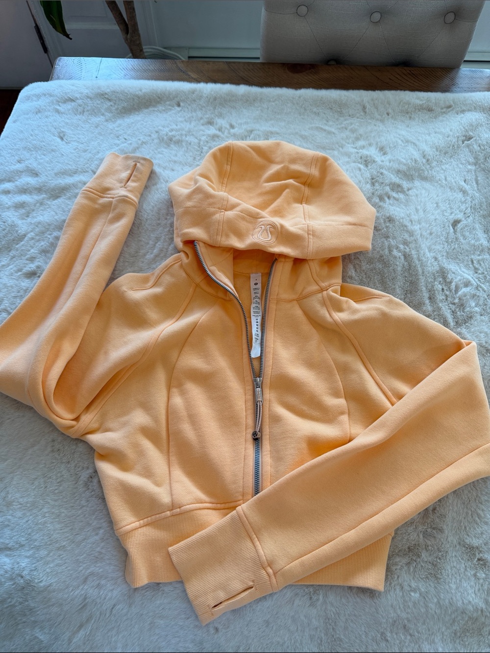 lululemon athletica Peach Cropped Zip Hoodie Jacket